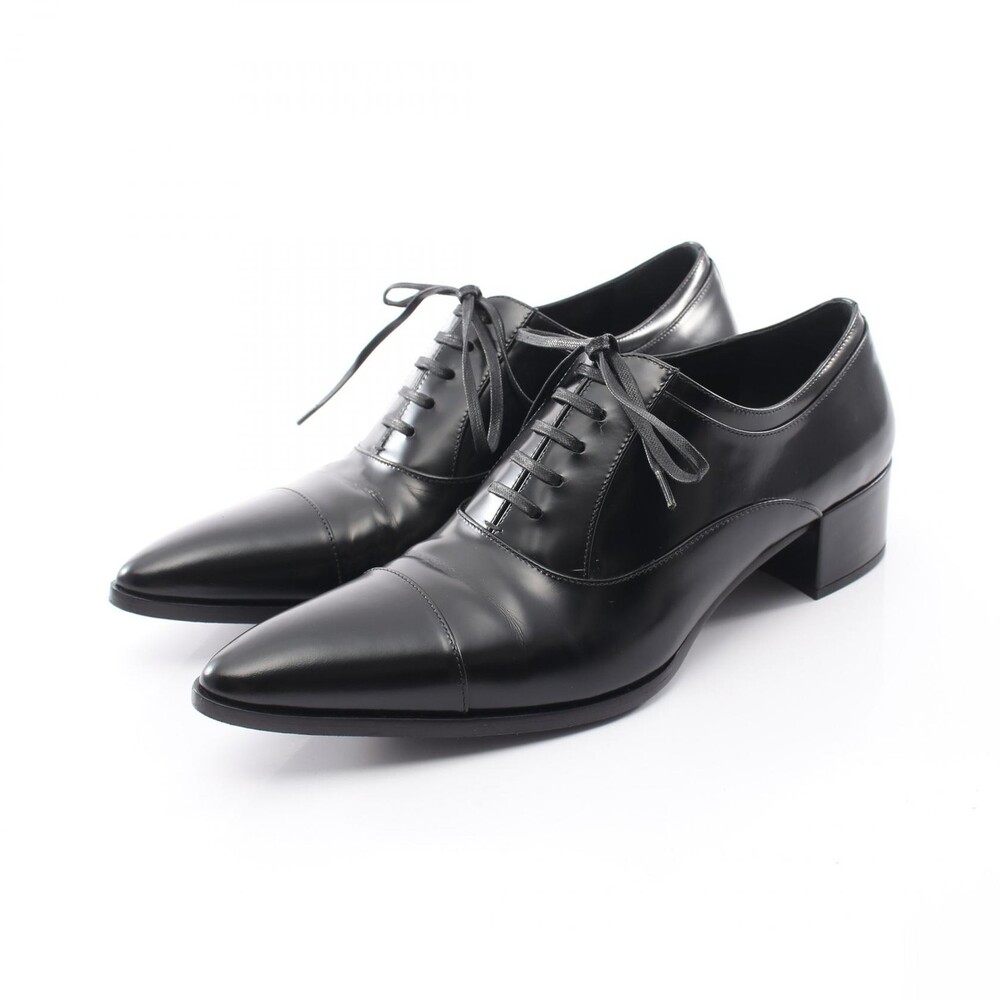 Prada Heel Loafers Shoes Leather Black #362889P36B